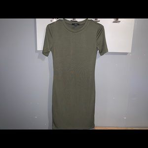 Fitted olive green dress
